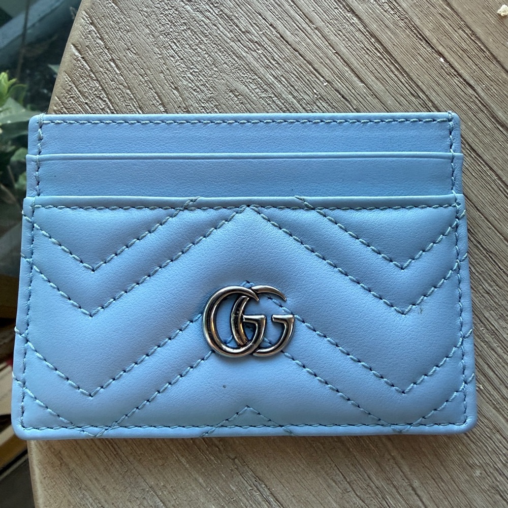 Gucci Baby Blue Leather Card Holder